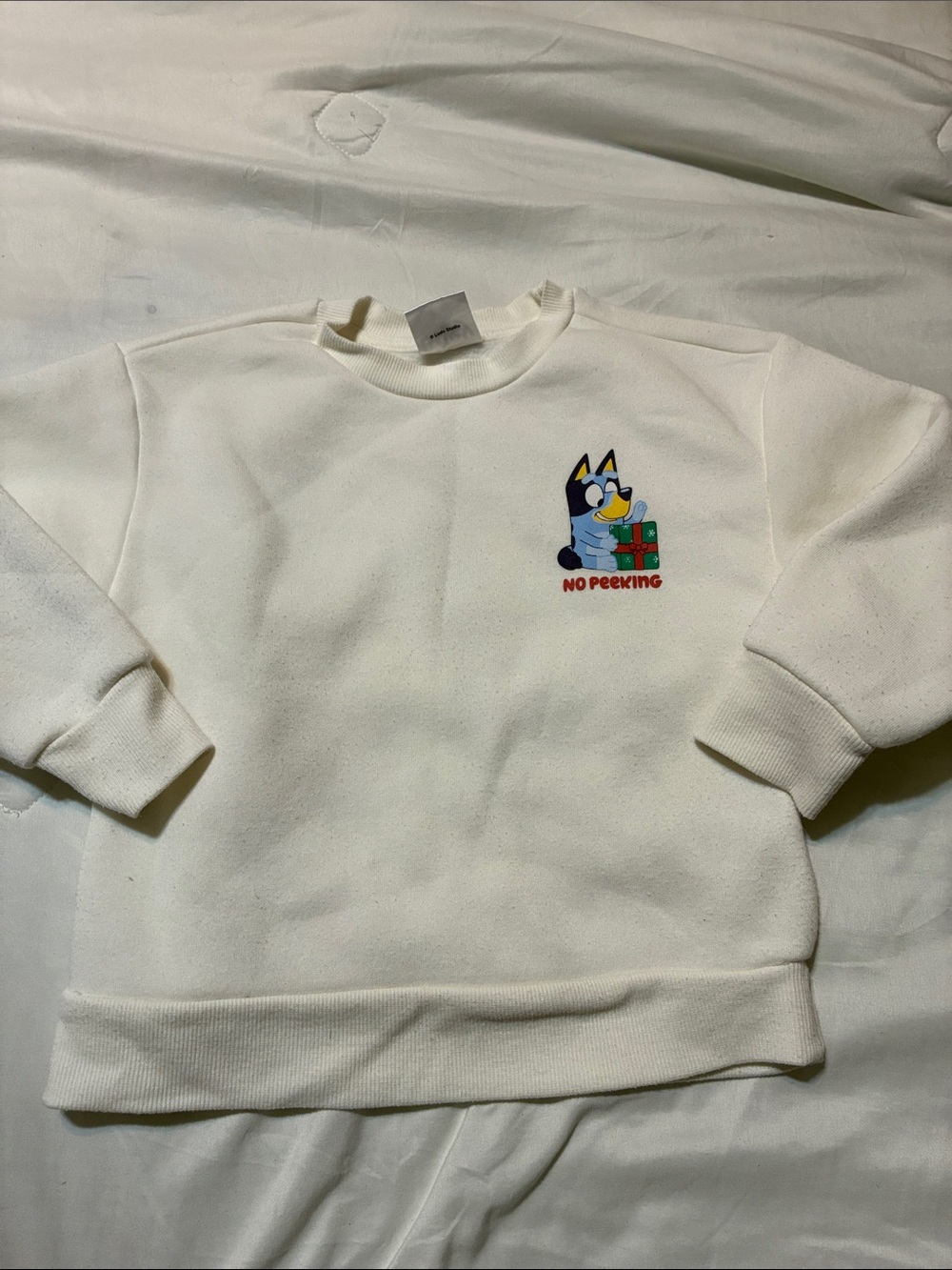 Bluey White Kids Crewneck Tee - 3T